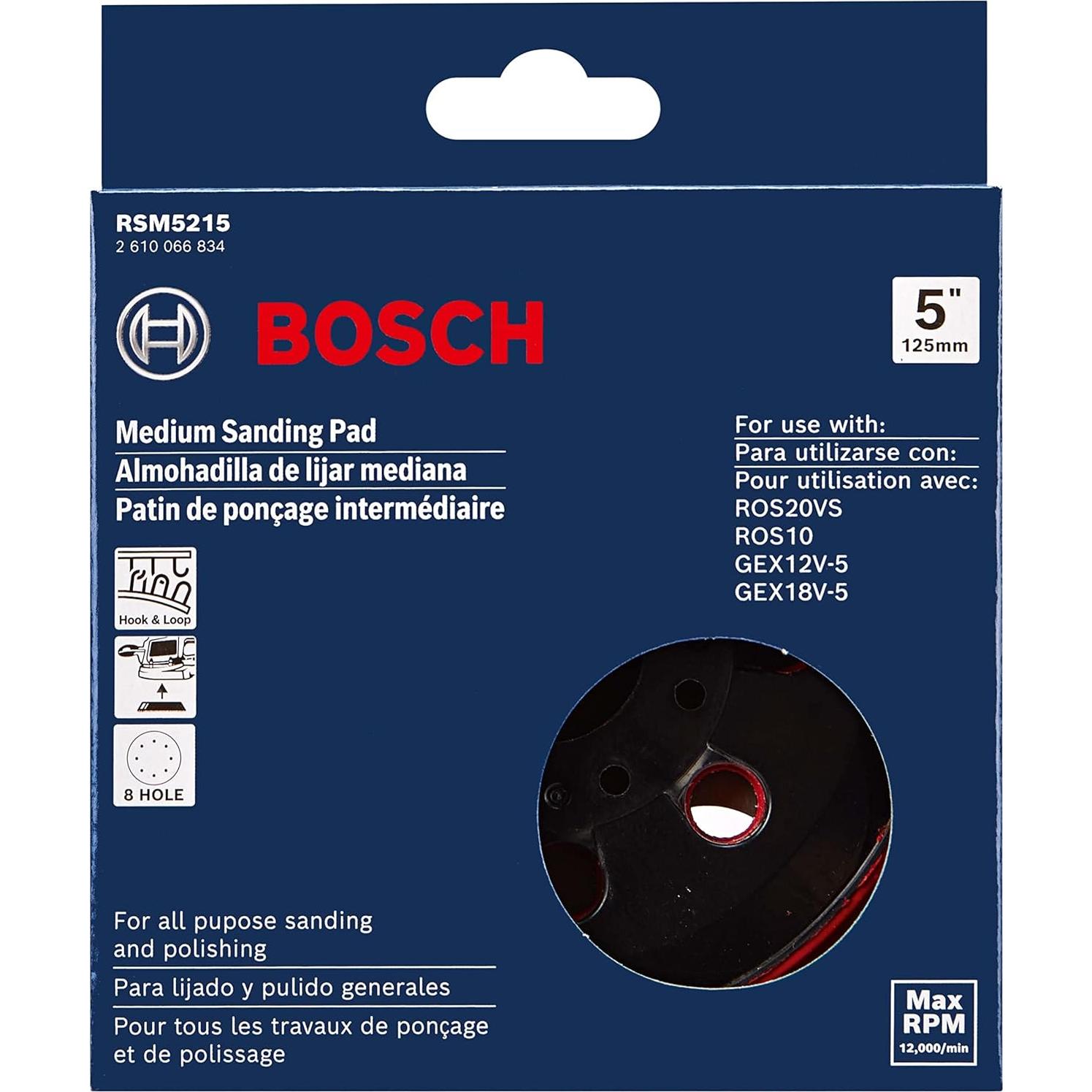 Almohadilla de Lijado Multi-Hoyo Bosch RSM5215 12.7 cm