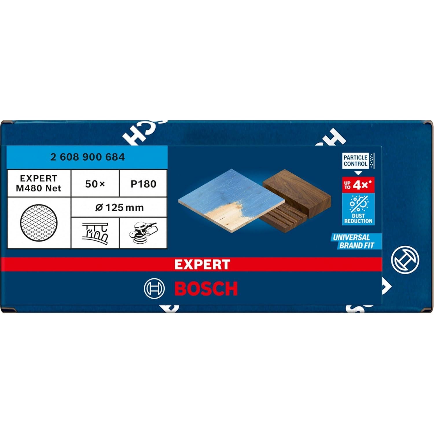 Red de Lijado Bosch Expert M480 Ø 125 mm Grano 180 - 50 Piezas