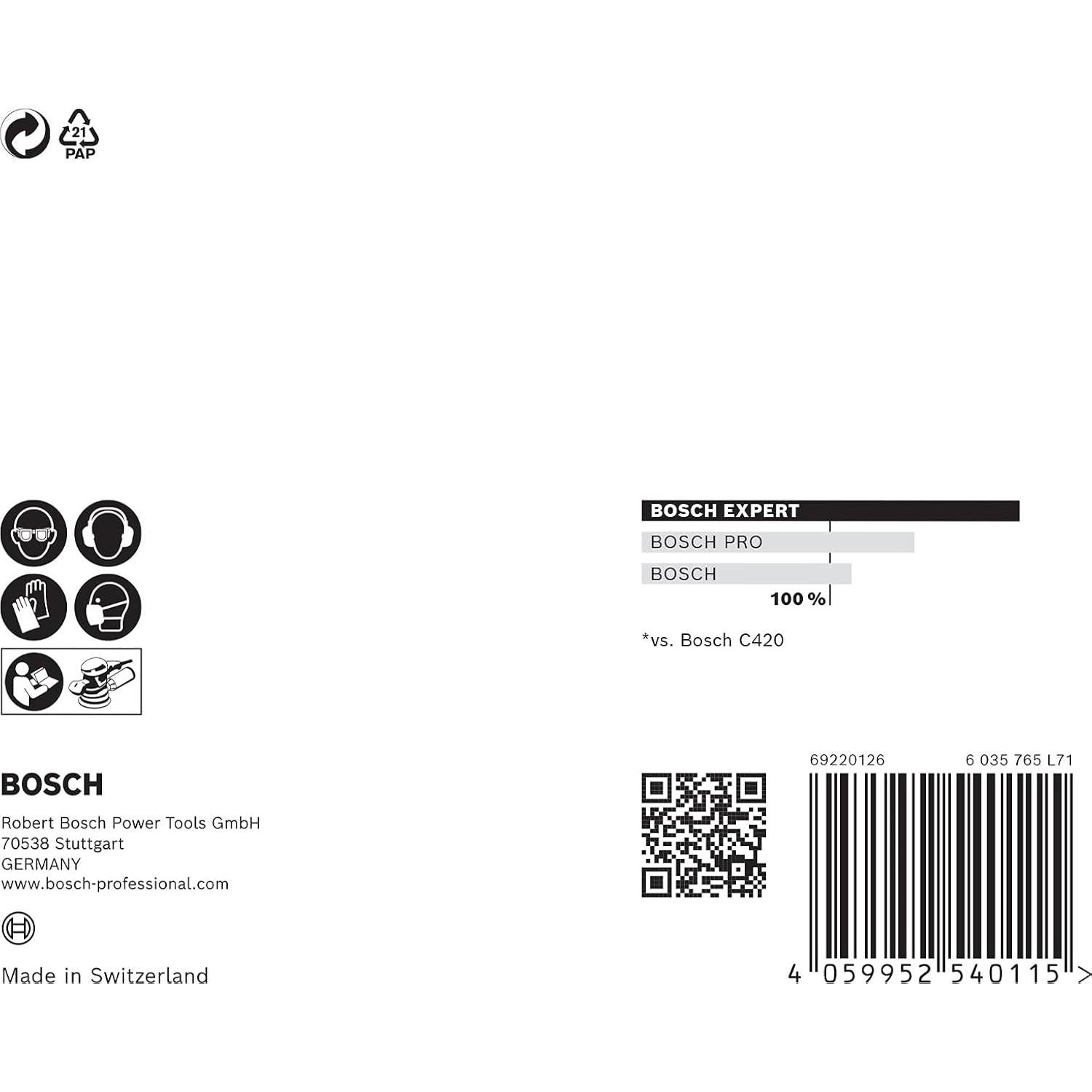 Red de Lijado Bosch Expert M480 125 mm Grano 120 - 5 Piezas