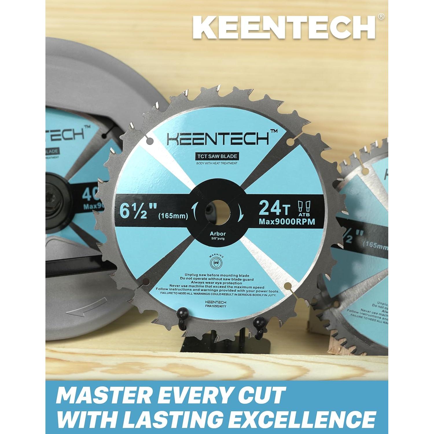 Hojas de Sierra Circular KEENTECH 16.5 cm ATB 18T 24T 40T - Paquete de 3