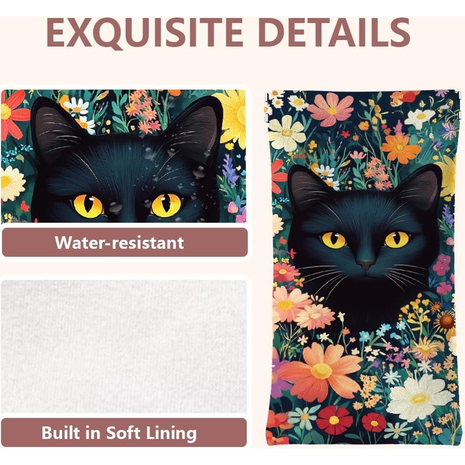 Estuche de Gafas GLOBLELAND Gato Negro 18cm PU Impermeable