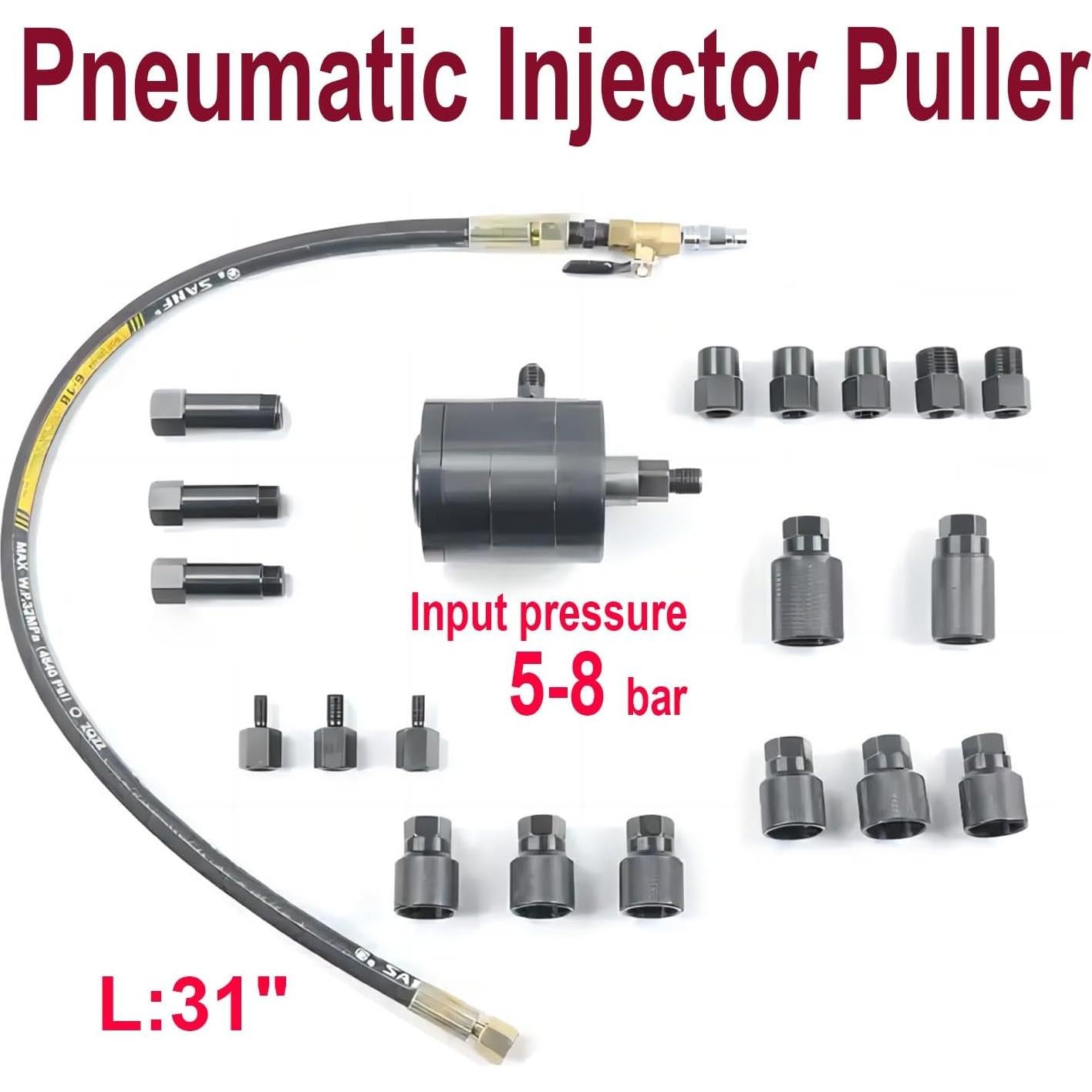 Kit Extractor de Inyectores Neumático Rolfutool 21 Piezas 10mm