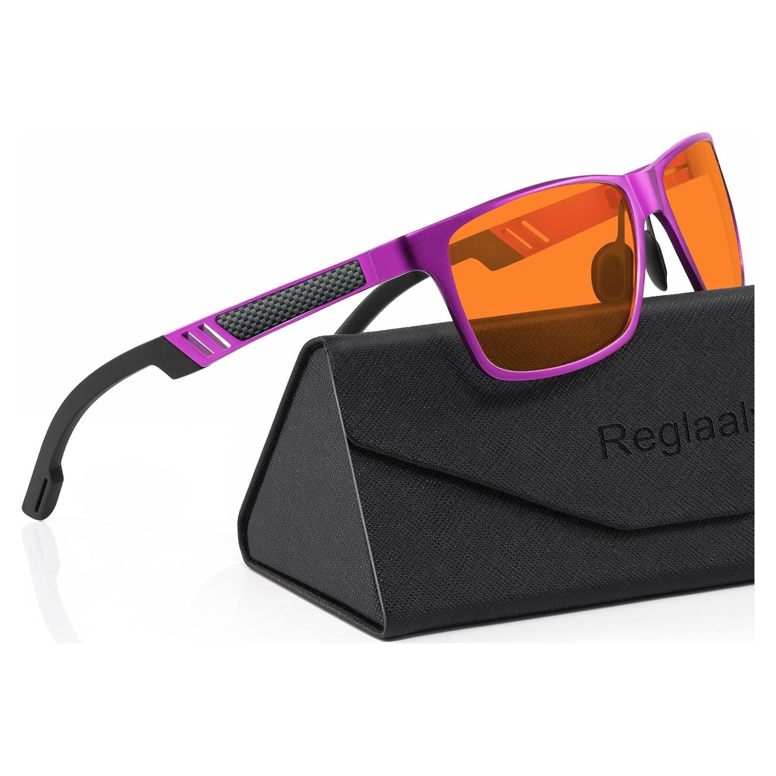 Gafas bloqueadoras luz azul Reglaaly marco metal color púrpura