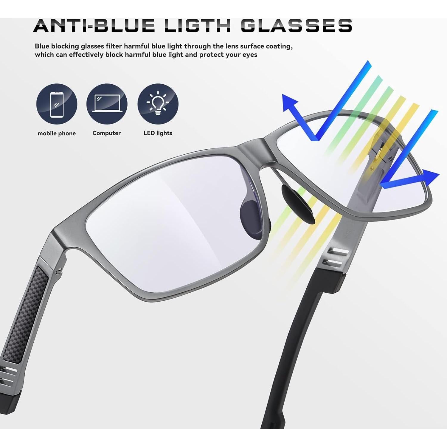 Gafas bloqueadoras luz azul Reglaaly A06 amarillas con lentes