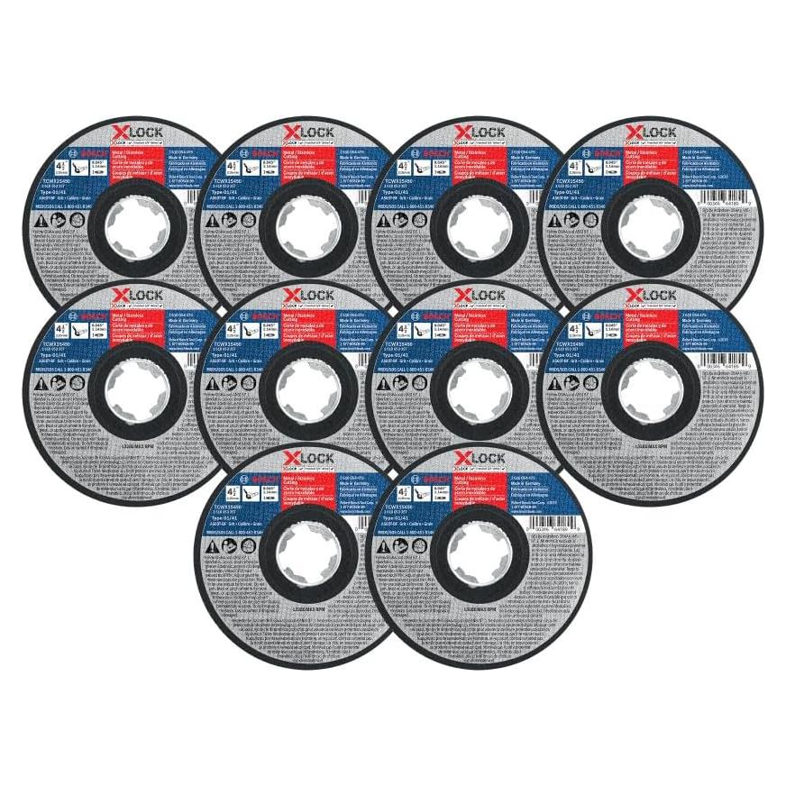 Ruedas de Corte Bosch X-Lock 4.5" Metal Acero Inoxidable - 10 Pzas