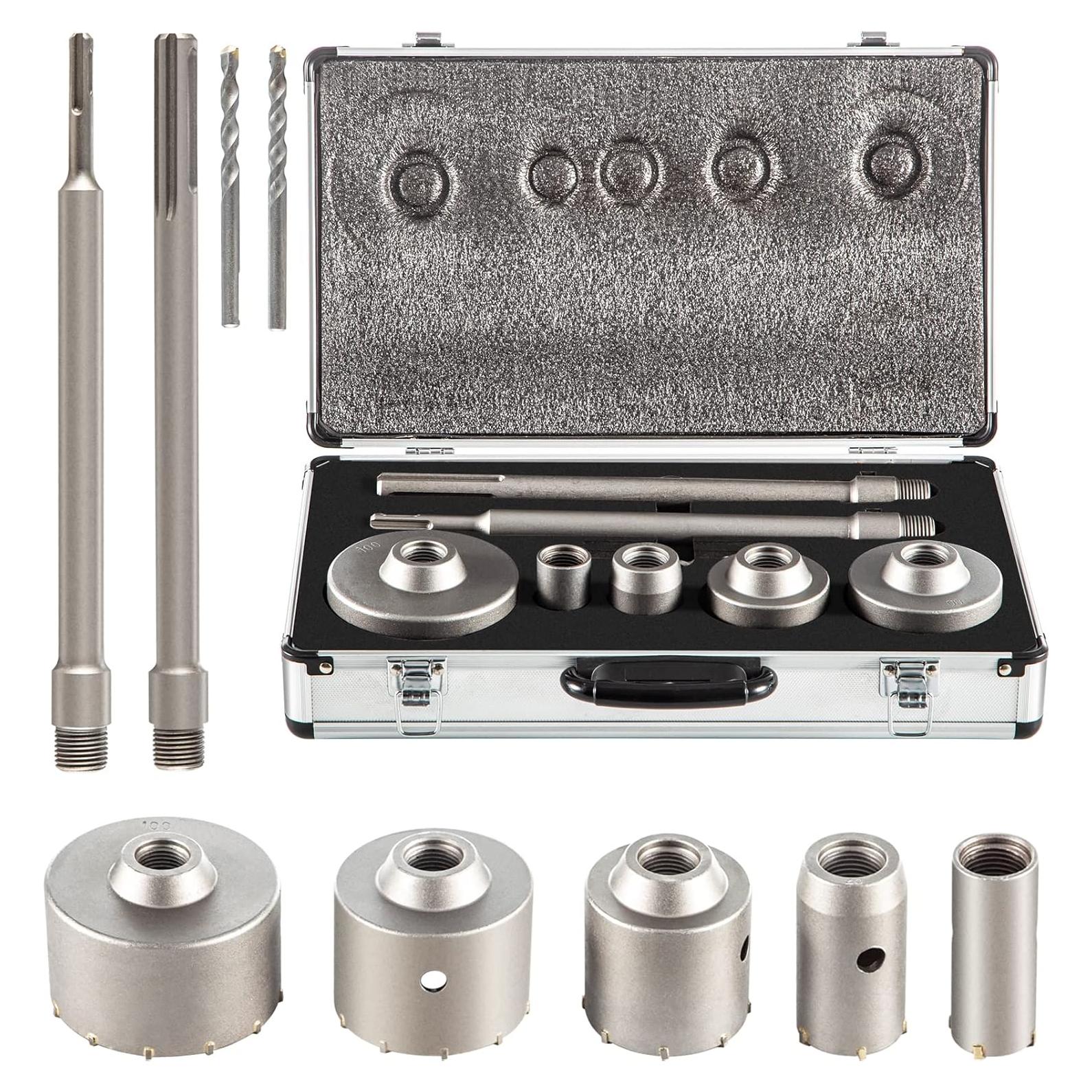 Kit de Sierras de Agujeros VEVOR 30-100 mm con Mango SDS