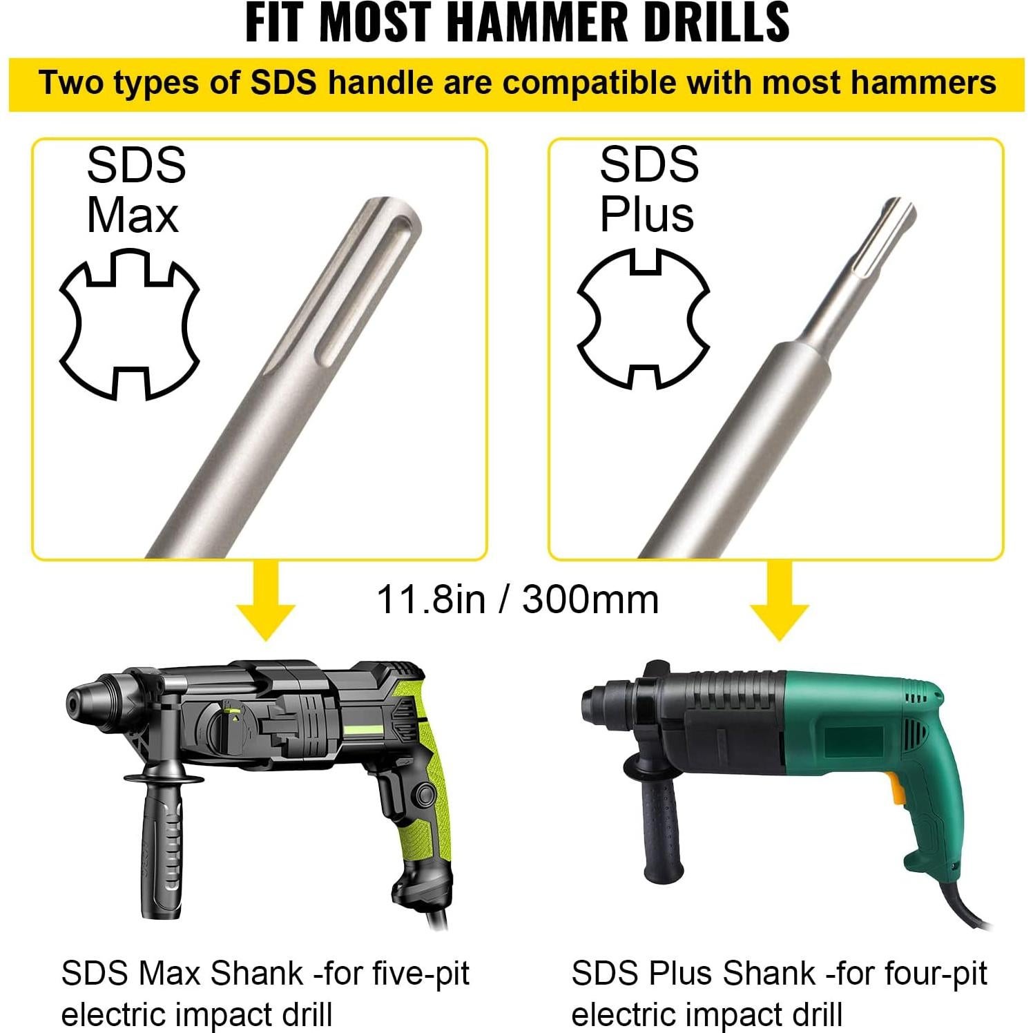 Kit de Sierras de Agujeros VEVOR 30-100 mm con Mango SDS