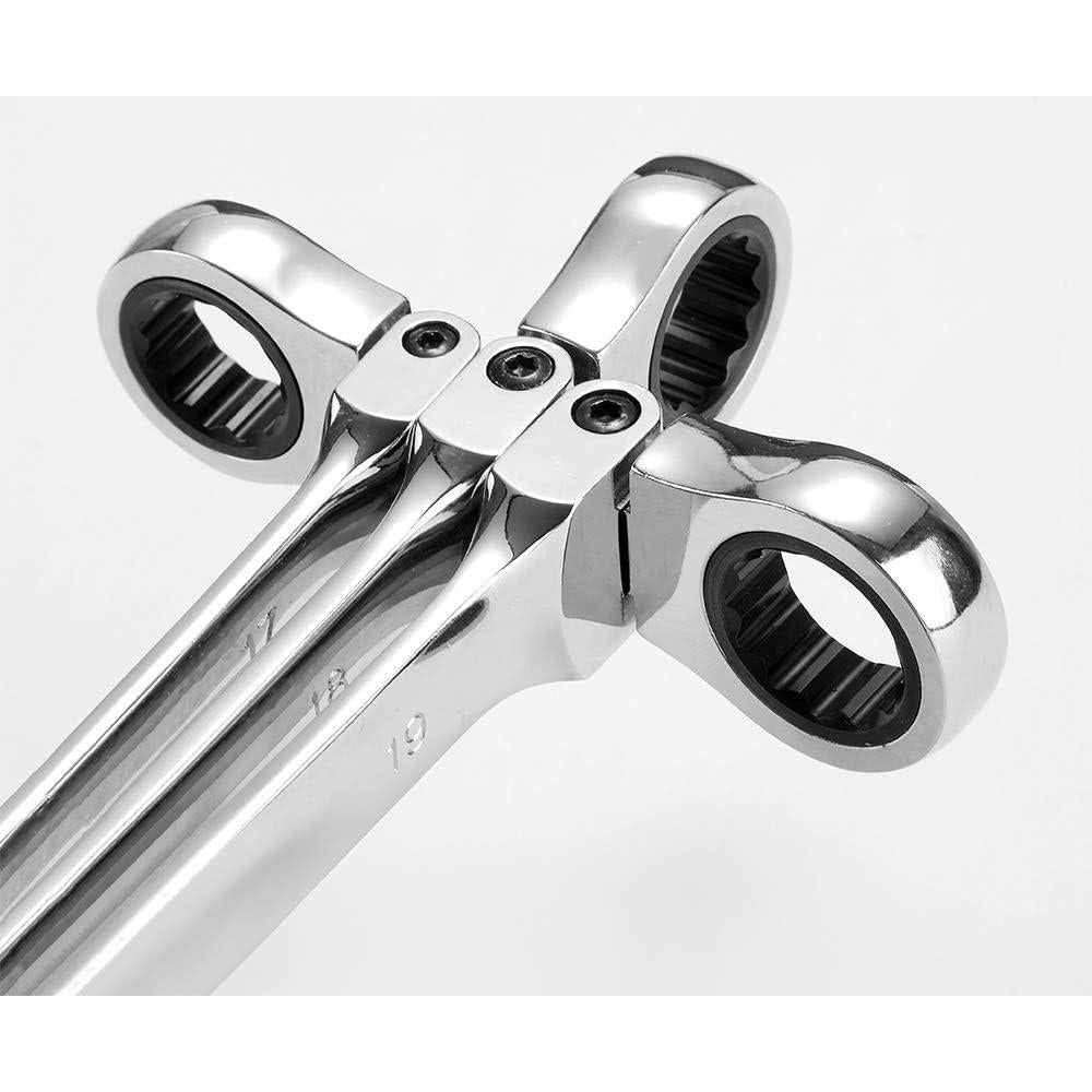 Juego de Llaves de Carraca Flexible 12 Piezas FLZOSPER 8-19mm