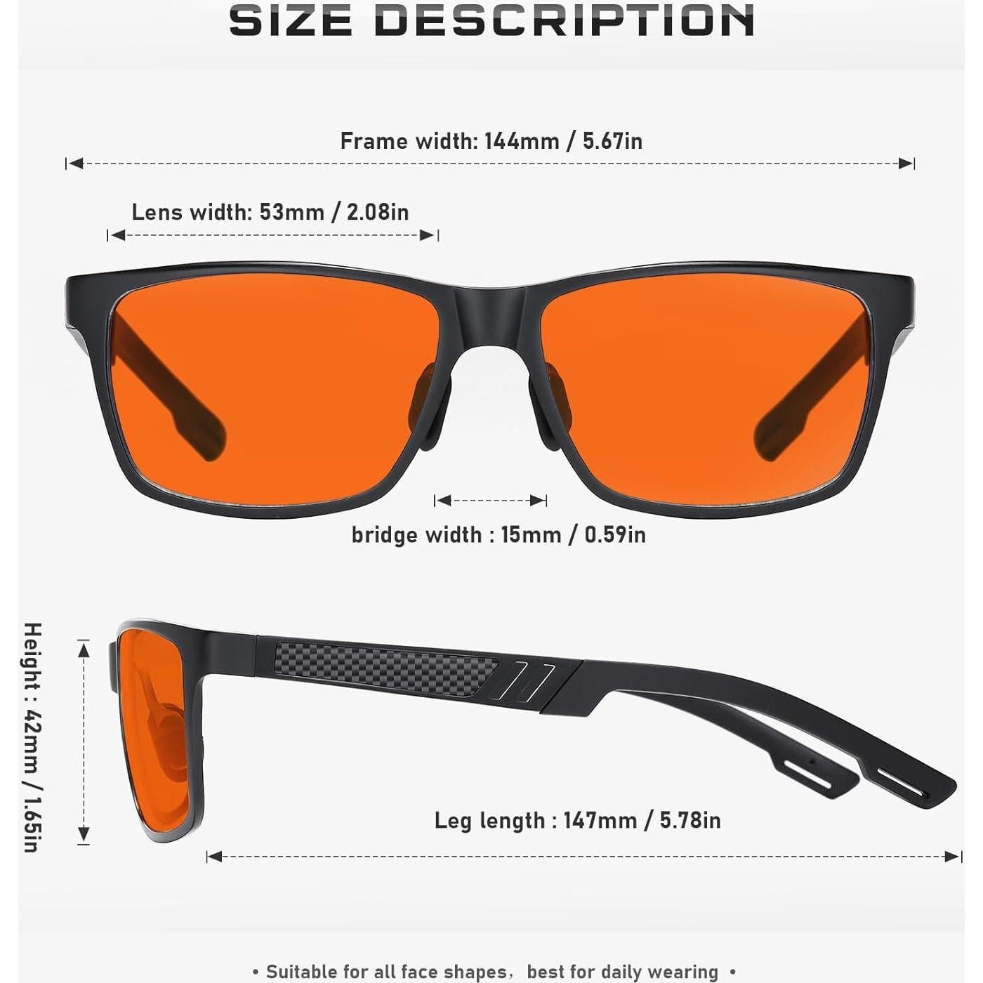 Gafas bloqueadoras de luz azul Reglaaly unisex, marco metal negro/yellow