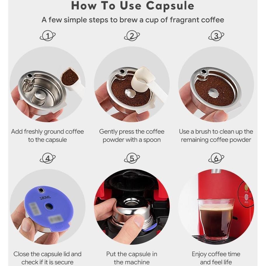 Cápsula de café reutilizable YUYUEMI acero inoxidable 180ml