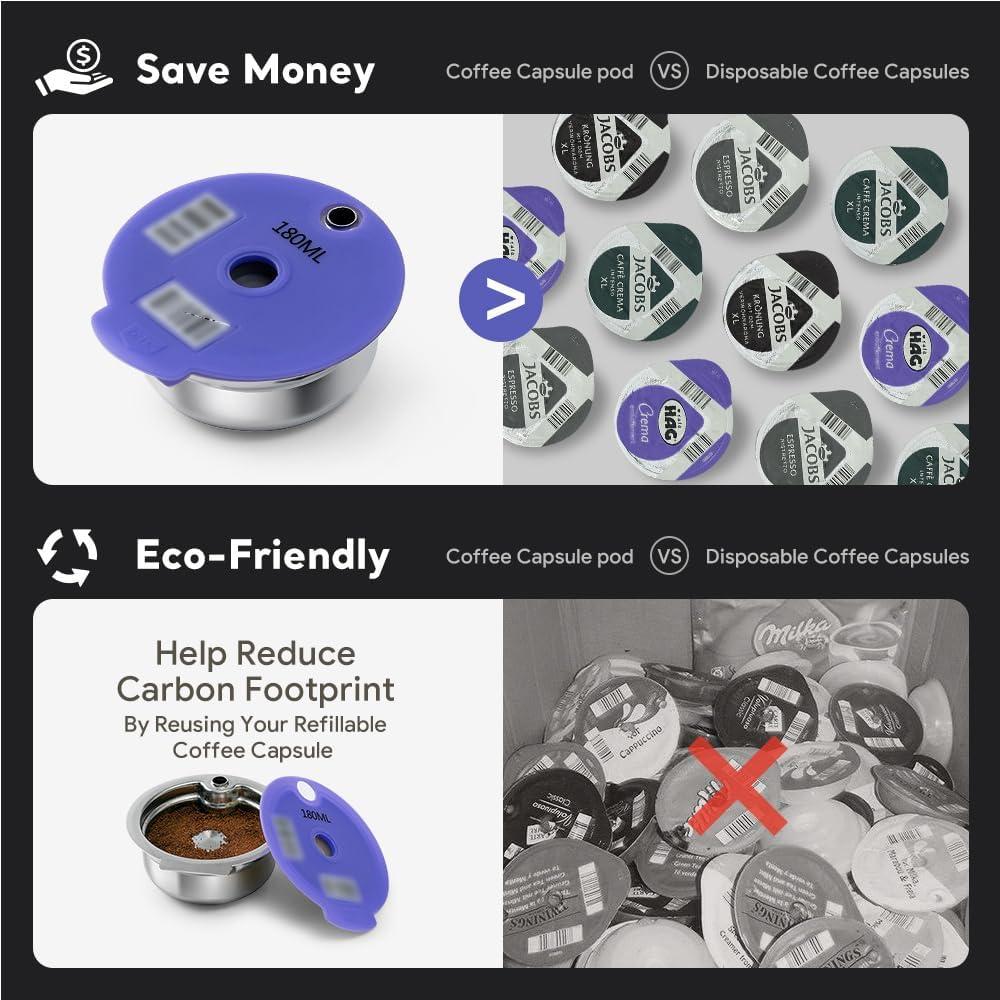 Cápsula de café reutilizable YUYUEMI acero inoxidable 180ml