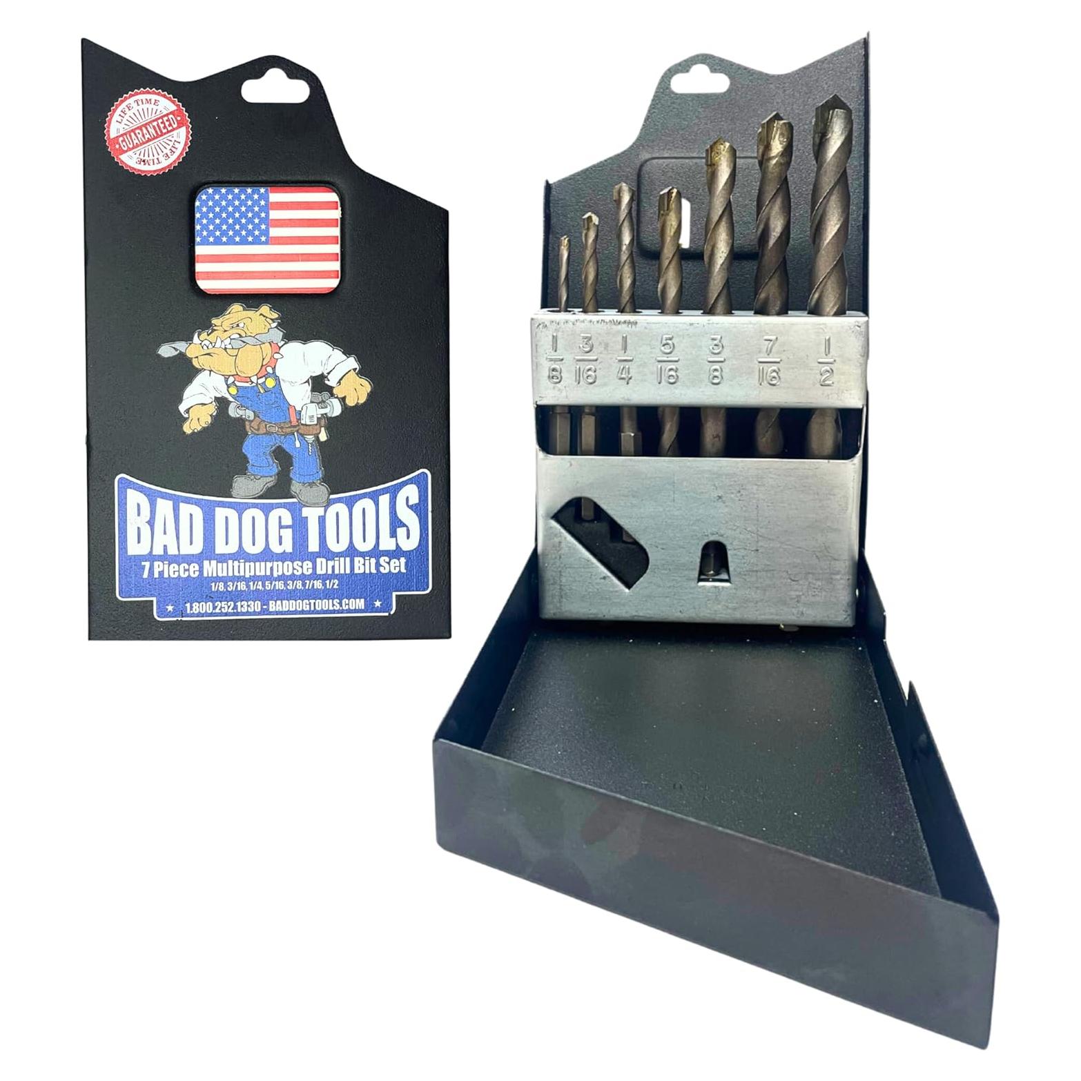 Juego de Brocas Multipropósito 7 Piezas Bad Dog - Acero Blindado