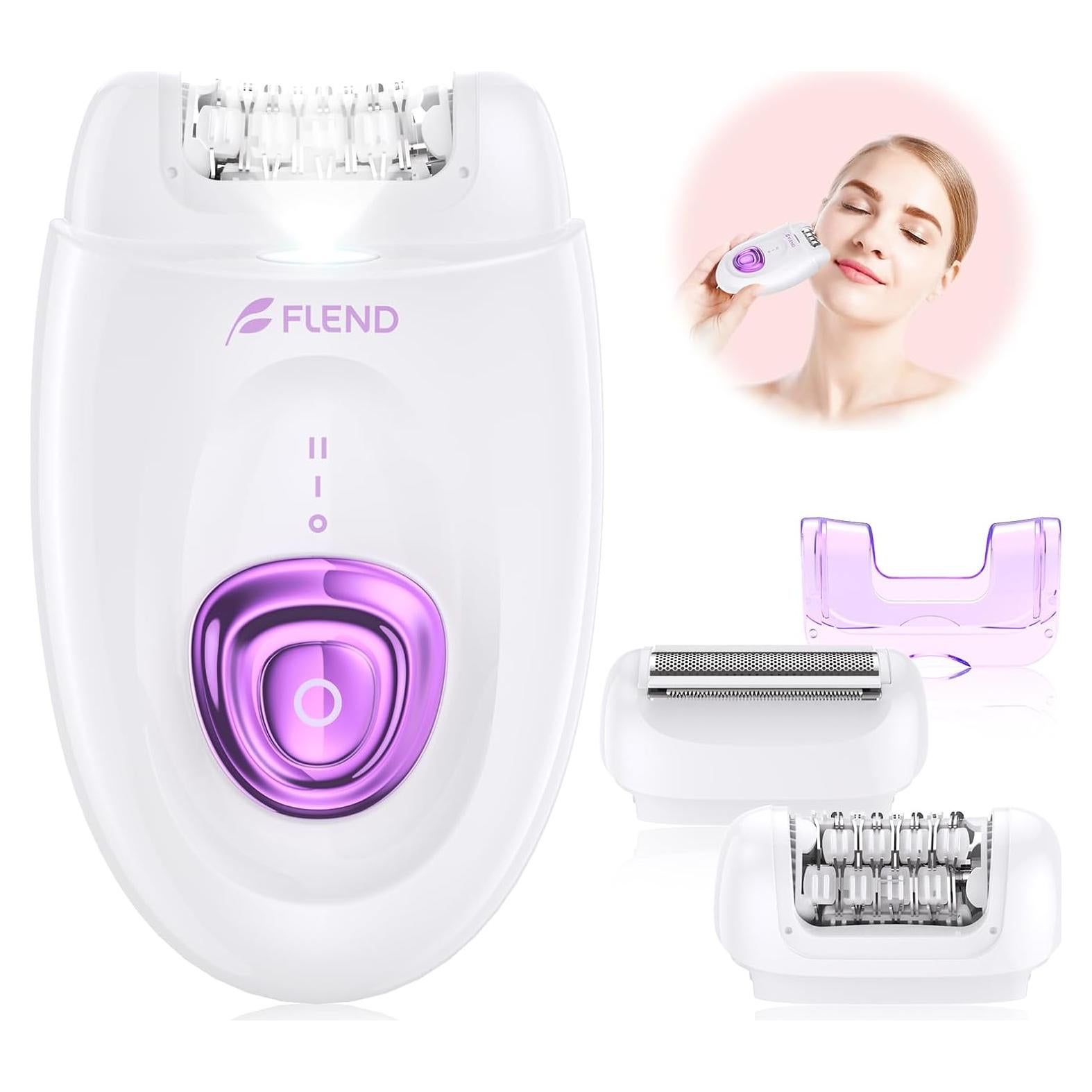 Epilador Eléctrico 2 en 1 Flend para Mujeres con Luz LED