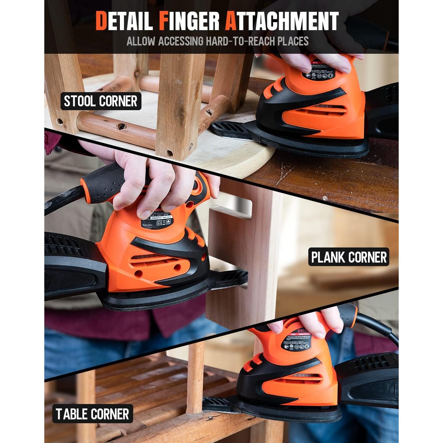 Lijadora de Detalle DWT 1.5A 15000 RPM con 24 Papeles de Lija