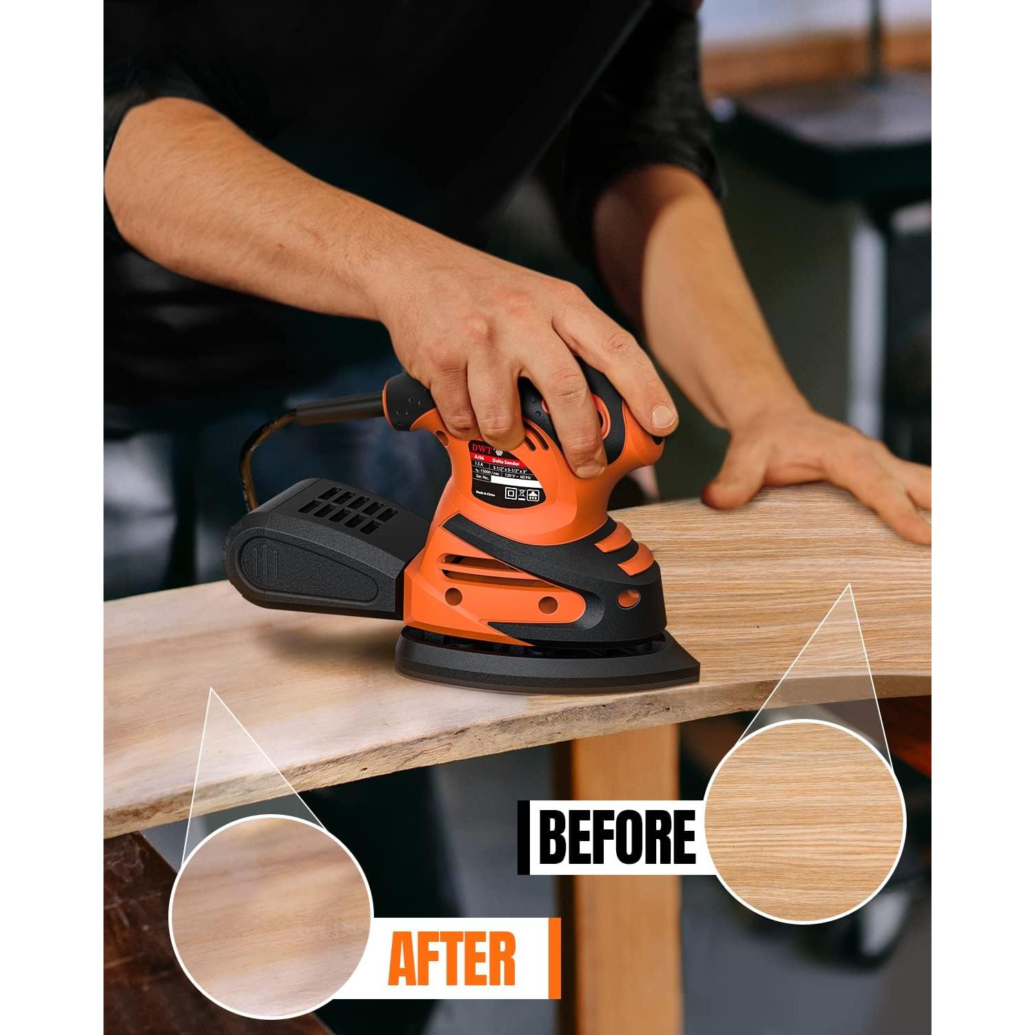 Lijadora de Detalle DWT 1.5A 15000 RPM con 24 Papeles de Lija