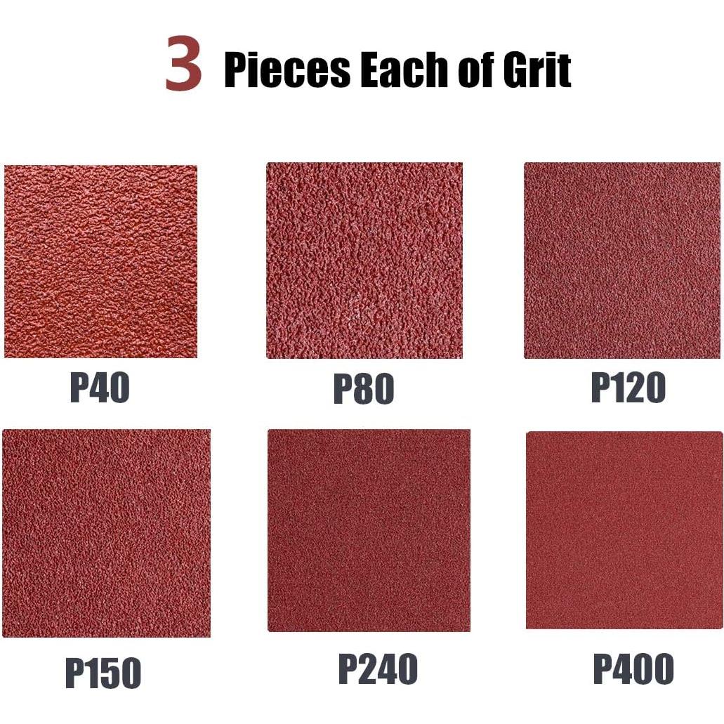 Cinta de Lijado 2.86 x 53.34 cm H2SOLUTION 18 Piezas Granos Variados