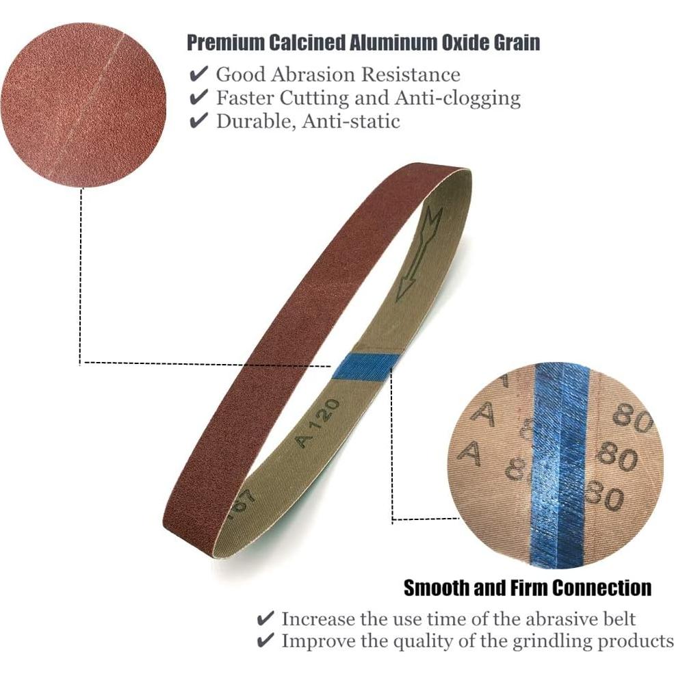 Cinta de Lijado 2.86 x 53.34 cm H2SOLUTION 18 Piezas Granos Variados