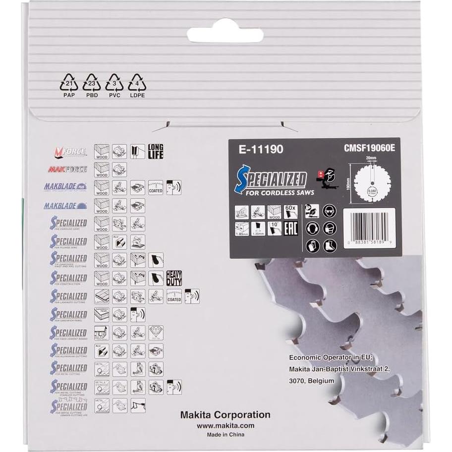 Hoja de Sierra Ingletadora Makita E-11134 60T Carburo 19 cm