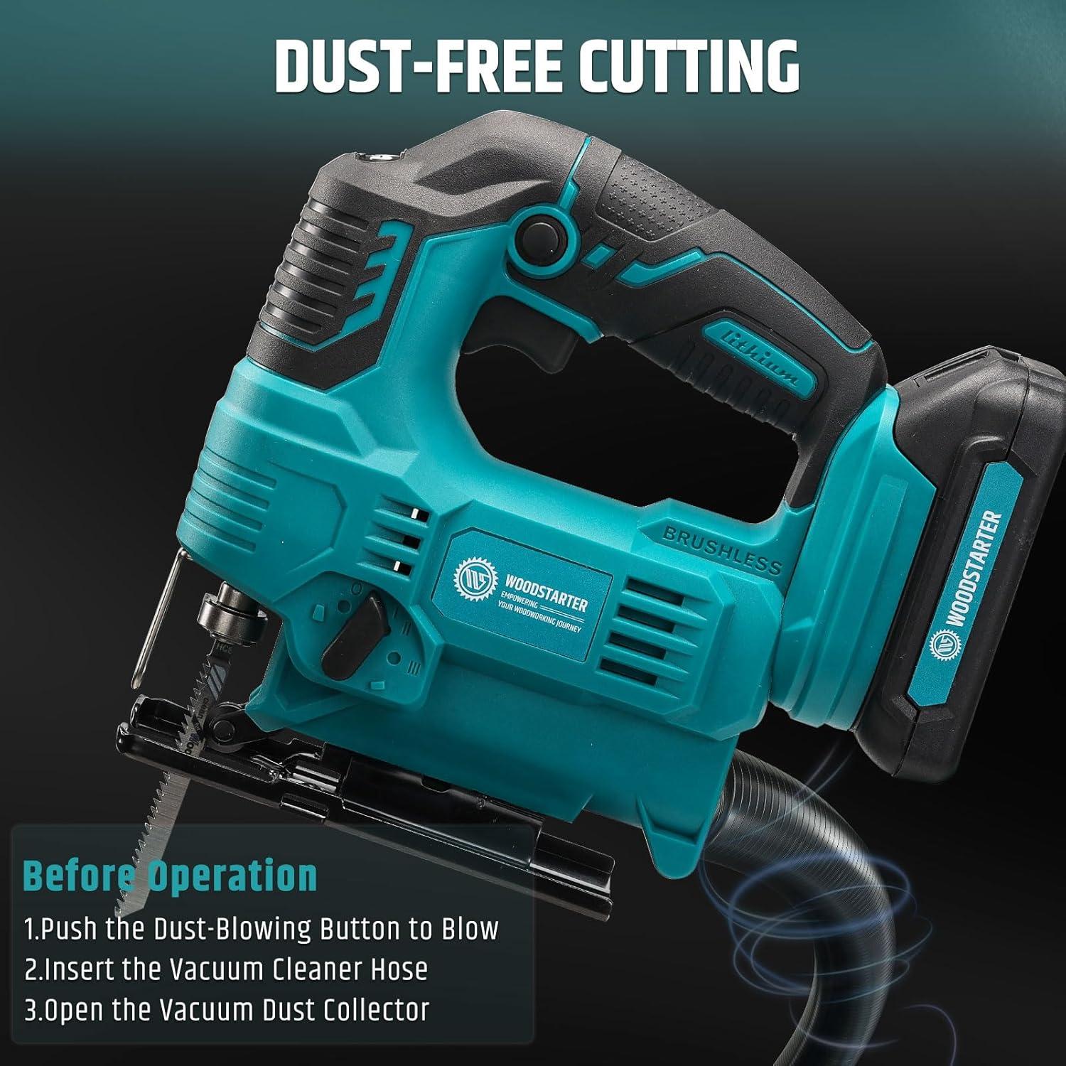 Sierra de calar inalámbrica WOODSTARTER 18V con batería y cargador