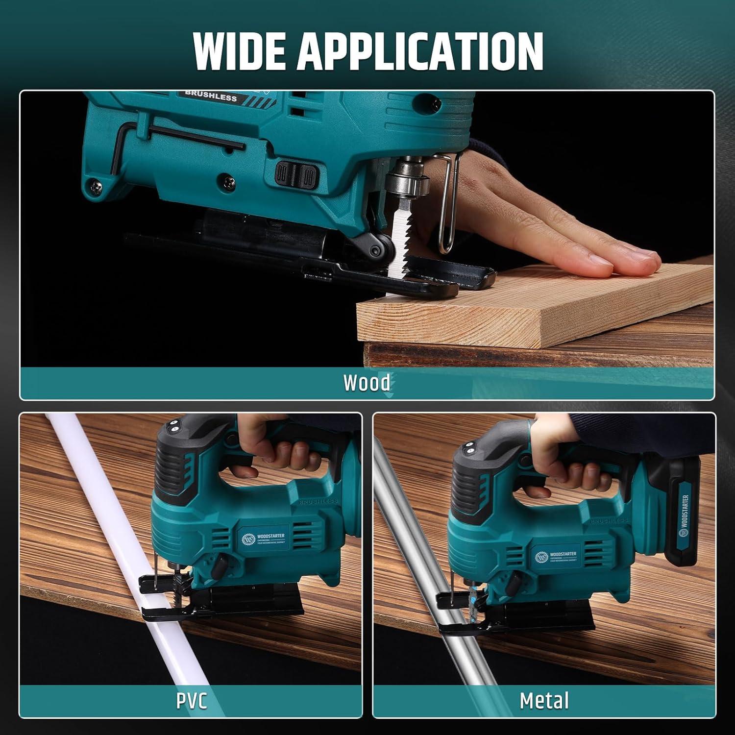 Sierra de calar inalámbrica WOODSTARTER 18V con batería y cargador