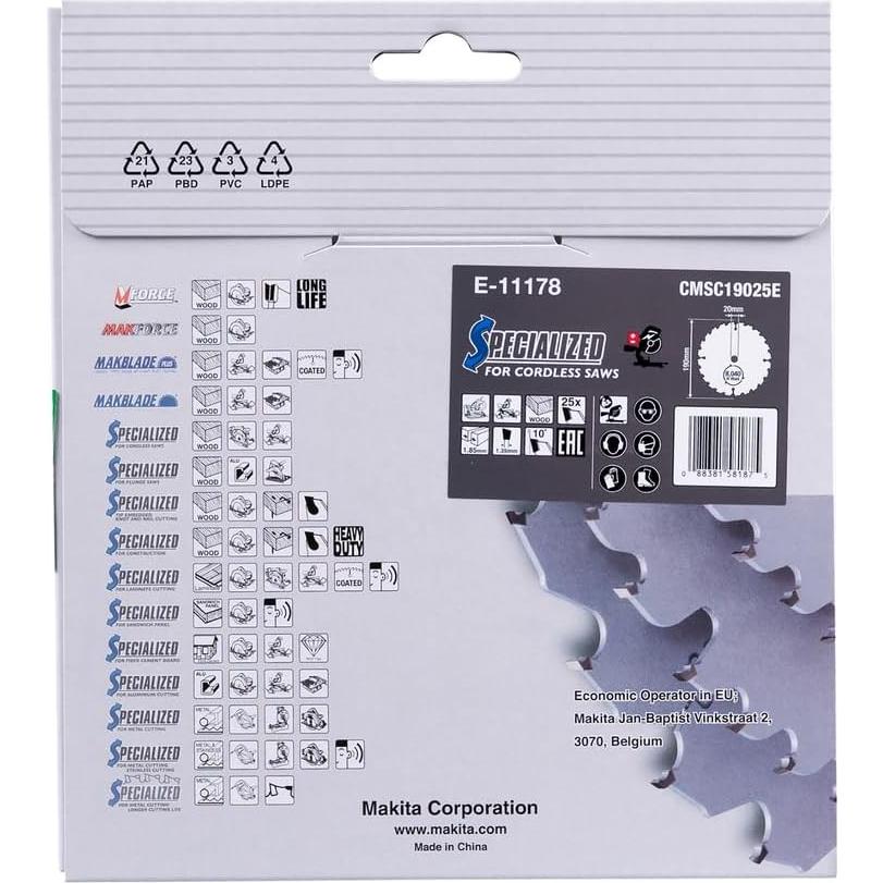 Hoja de sierra ingletadora Makita E-11112 25T 19 cm Carburo