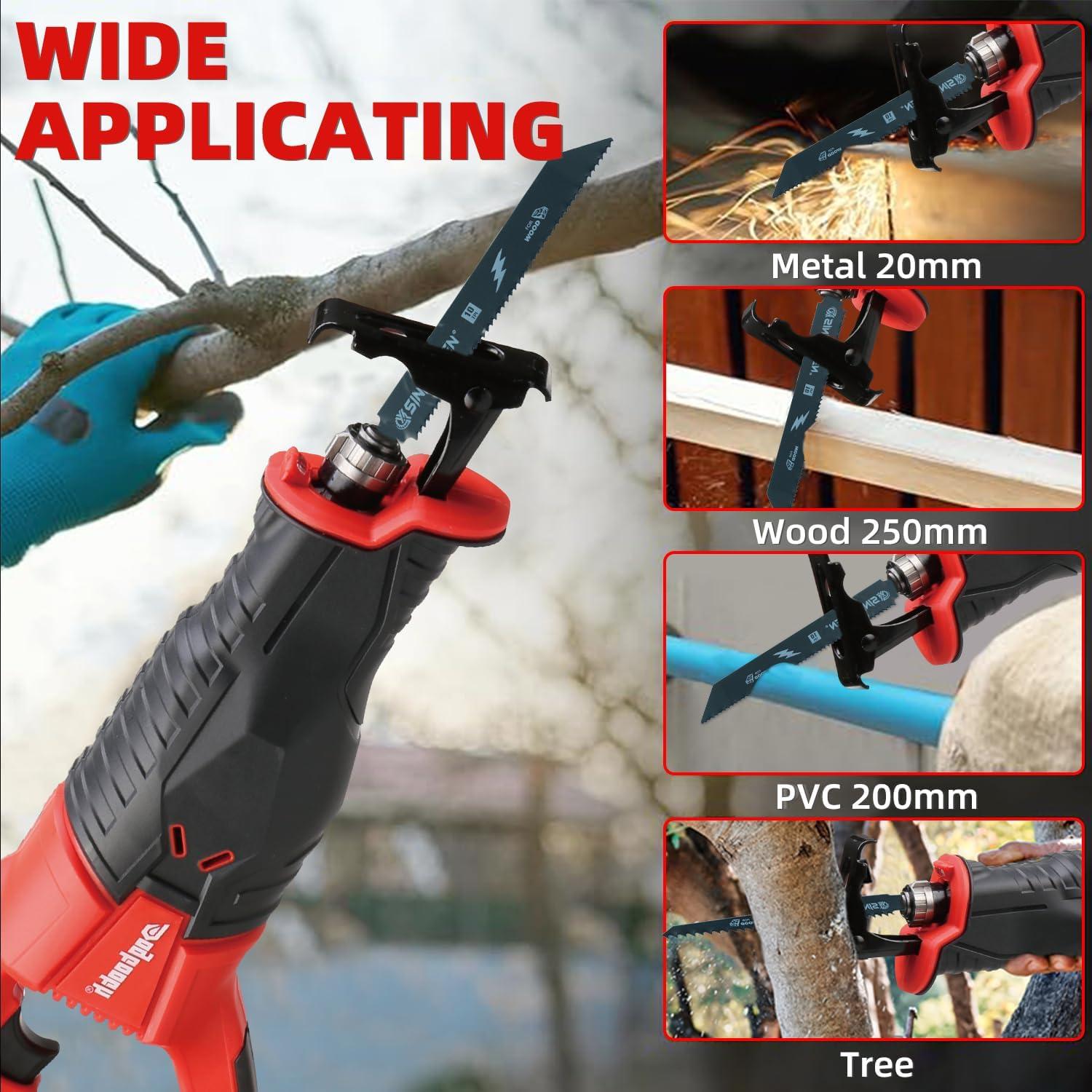 Sierra Recíproca Inalámbrica Dogtooth 21V con 2 Baterías 4.0Ah