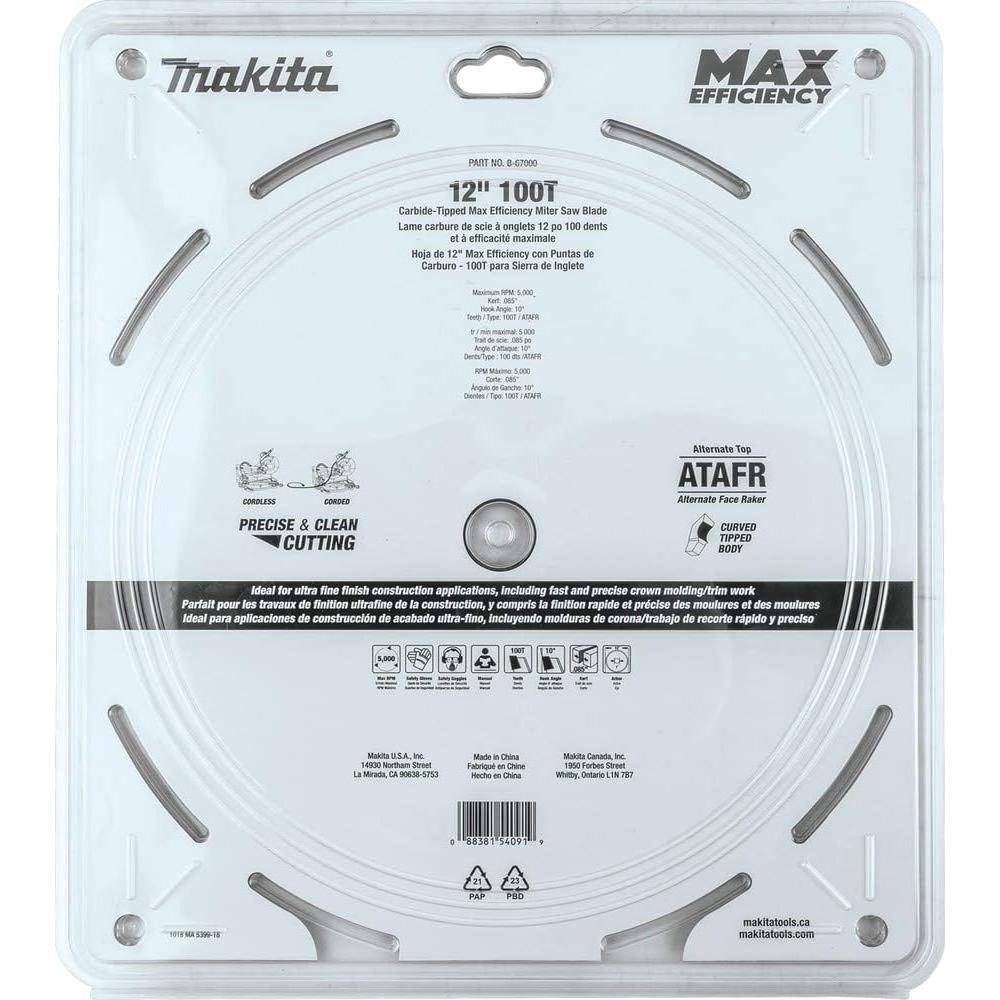 Hoja de sierra ingletadora Makita B-67000 30.48 cm 100T Carburo