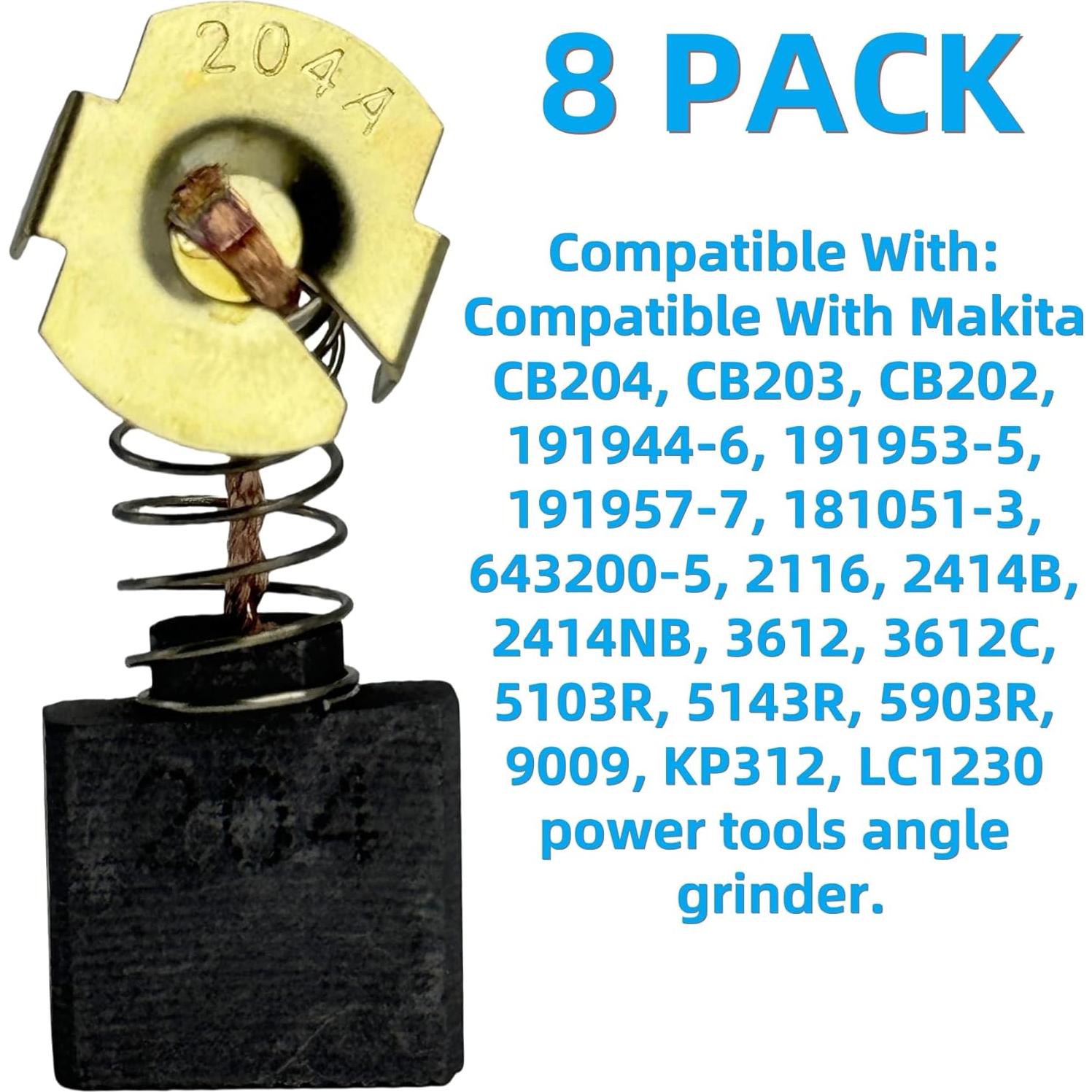 Cepillos de Carbono HHLZDHH CB204 para Makita - 8 Piezas