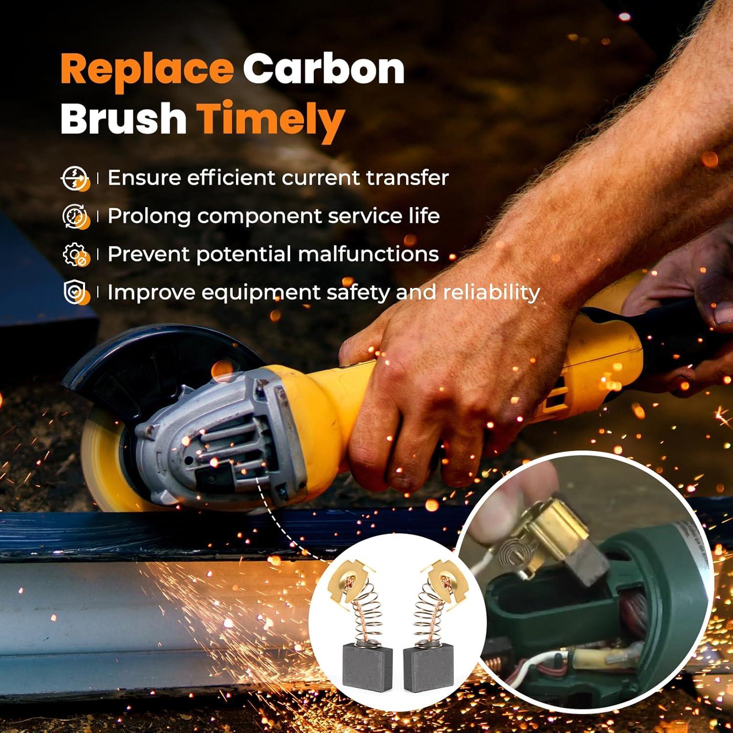 8 Cepillos de Carbón UMONIE CB203 para Amoladora Makita