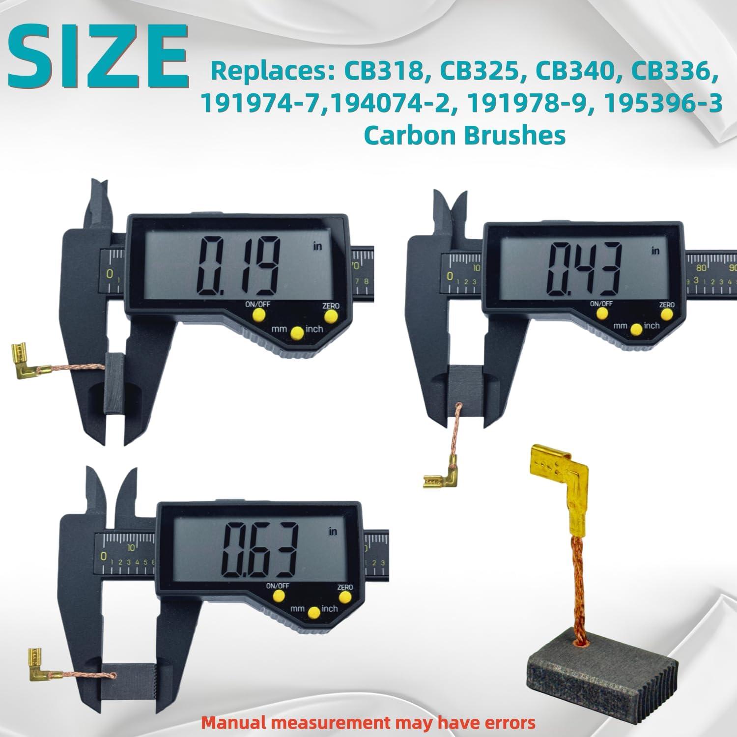 8 Cepillos de Carbón HHLZDHH CB318 para Amoladoras y Lijadoras