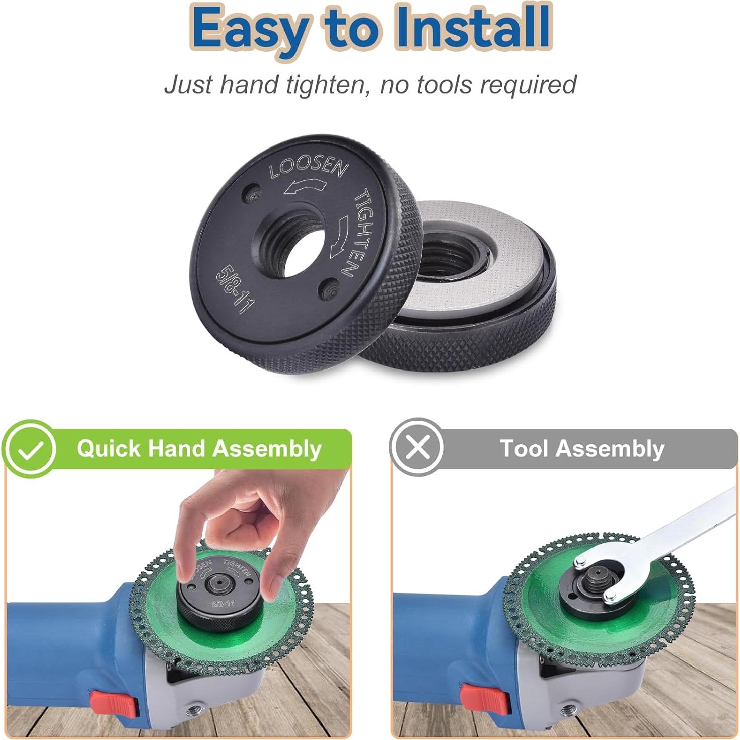 Tuerca de Flange 5/8"-11 JonPhoe para Amoladora Angular - Negro