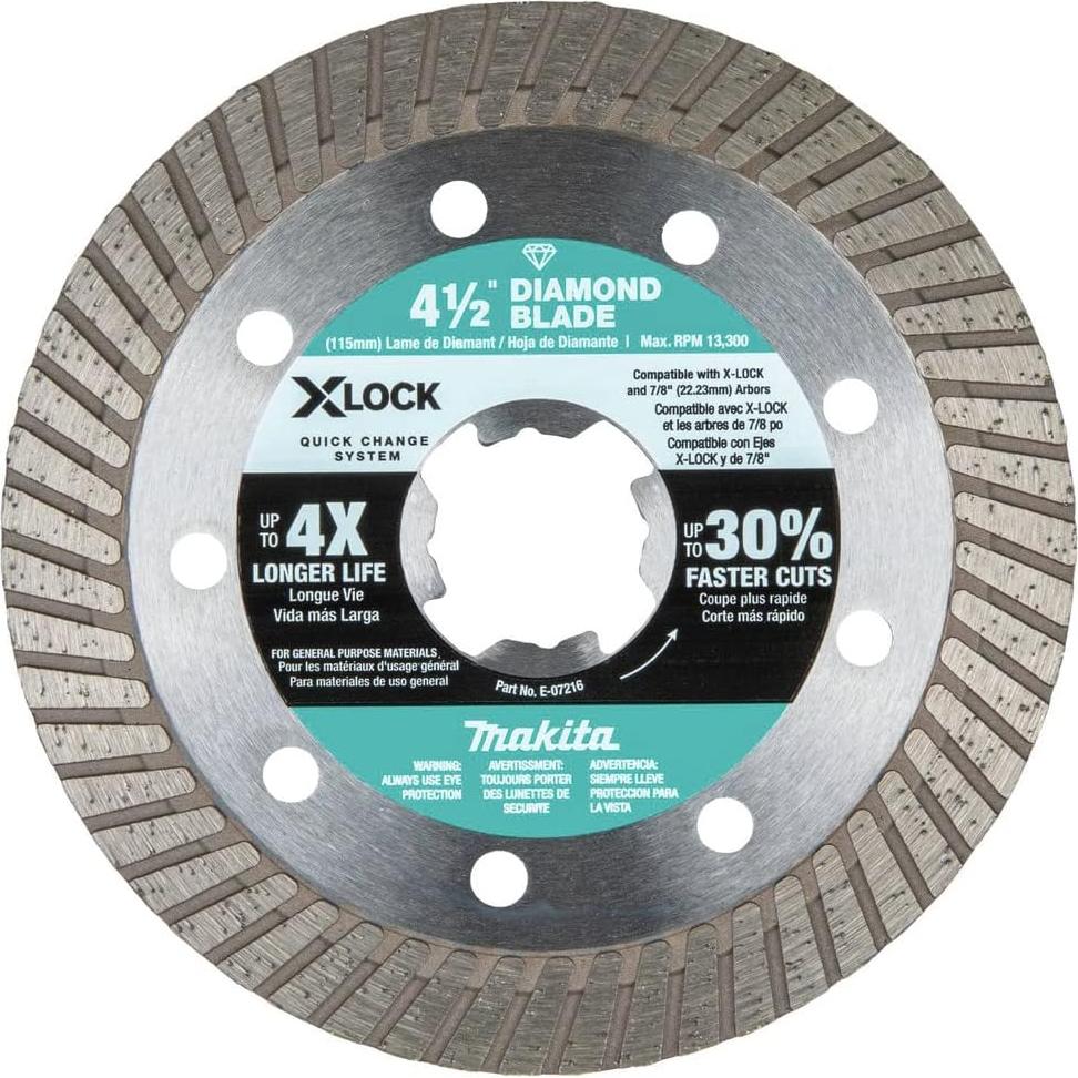 Cuchillas de Diamante Makita E-12647 X-Lock 4-1/2" 3 pzas