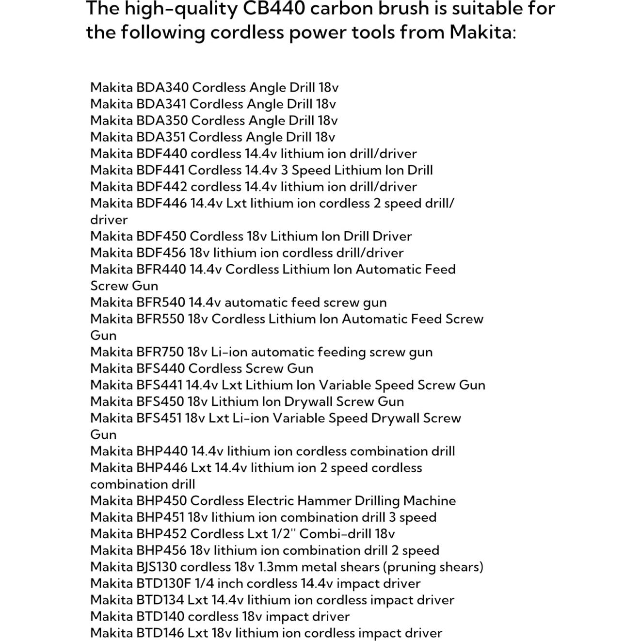 Juego de Escobillas de Carbono Makita CB440 - 4 Piezas