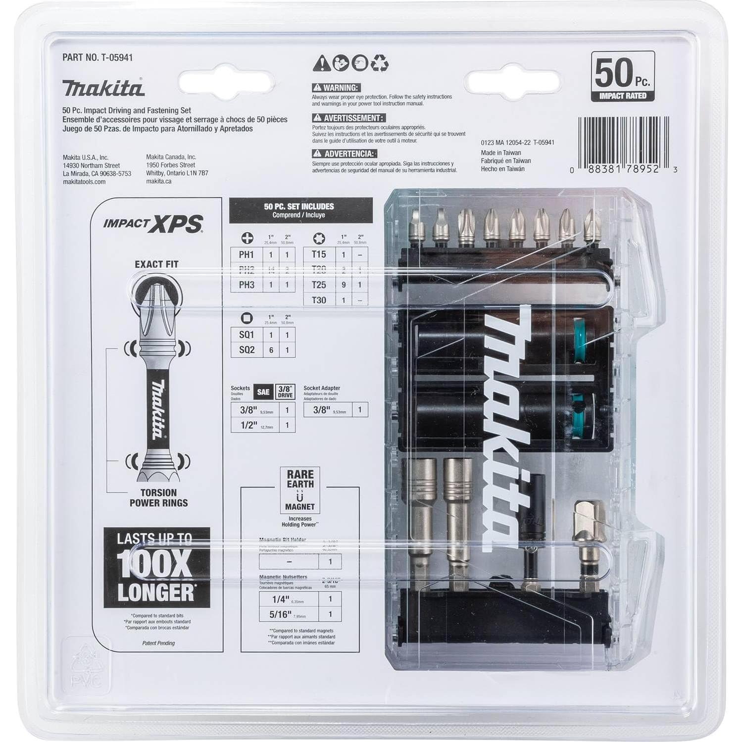 Juego de 50 Piezas de Puntas de Impacto Makita T-05941