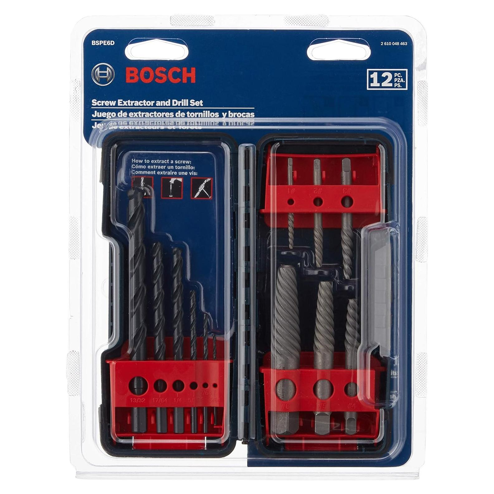 Juego de 12 Extractores de Tornillos Bosch BSPE6D Acero