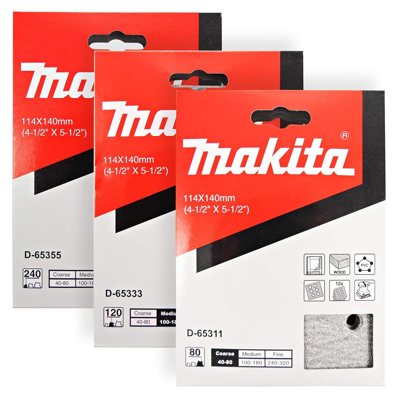 Juego de Papel de Lija Multi-Grano Makita 30 Piezas 11.4x14cm