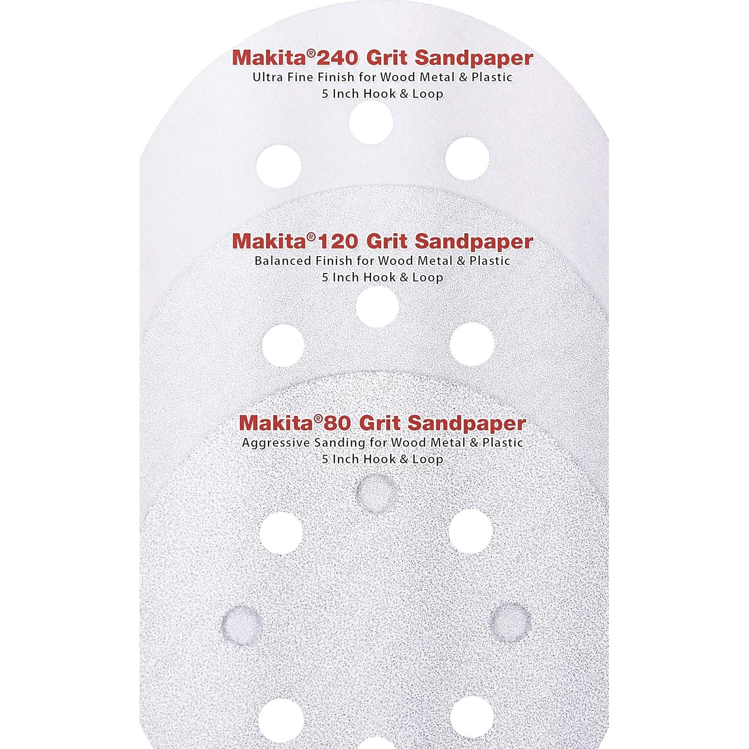 Juego de Discos de Lijado Makita 30 Piezas 5" Multi Grano