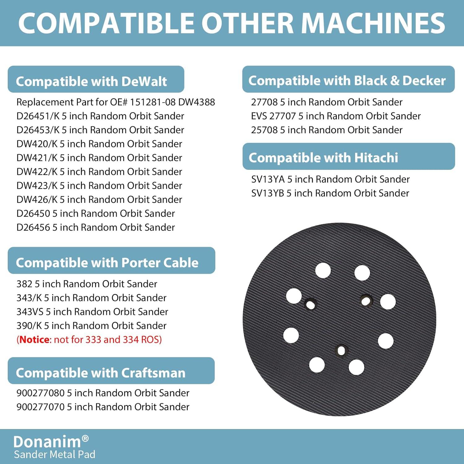 Almohadilla de Lijadora Orbital 5" Donanim Metal 8 Agujeros