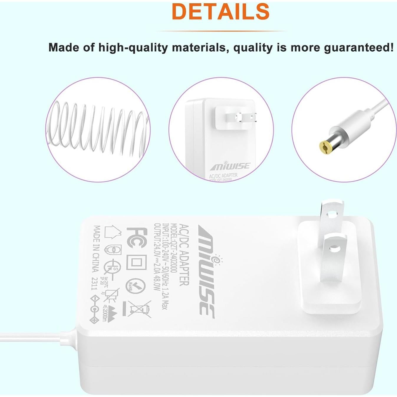 Adaptador de Alimentación MIWISE DC24V 2A 48W para Tiras LED