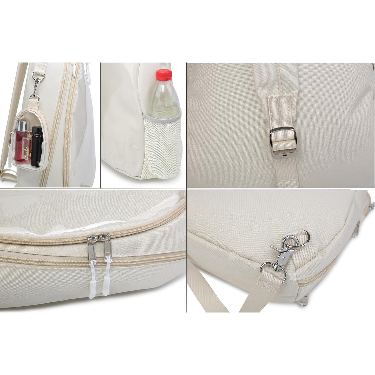 Mochila Kawaii Salsa de Cereza ITA Beige para Pines y Accesorios