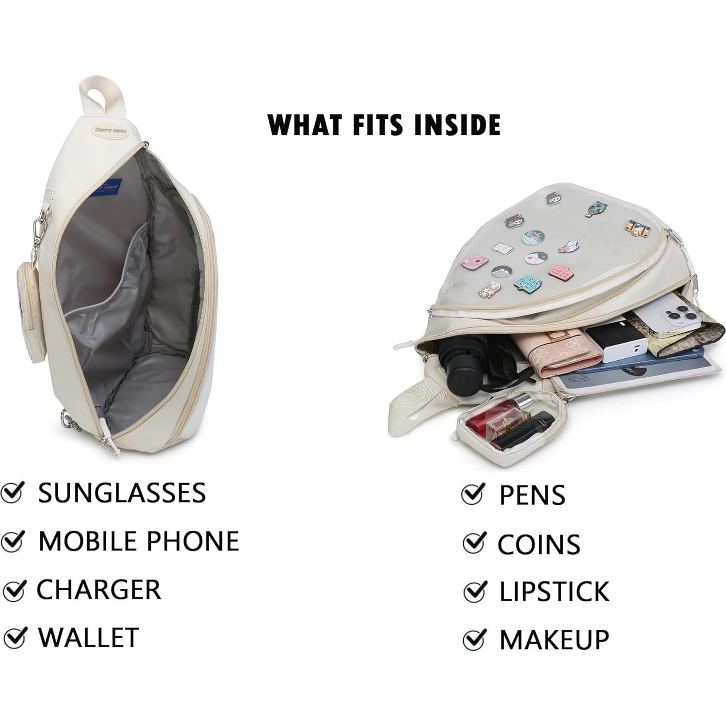 Mochila Kawaii Salsa de Cereza ITA Beige para Pines y Accesorios