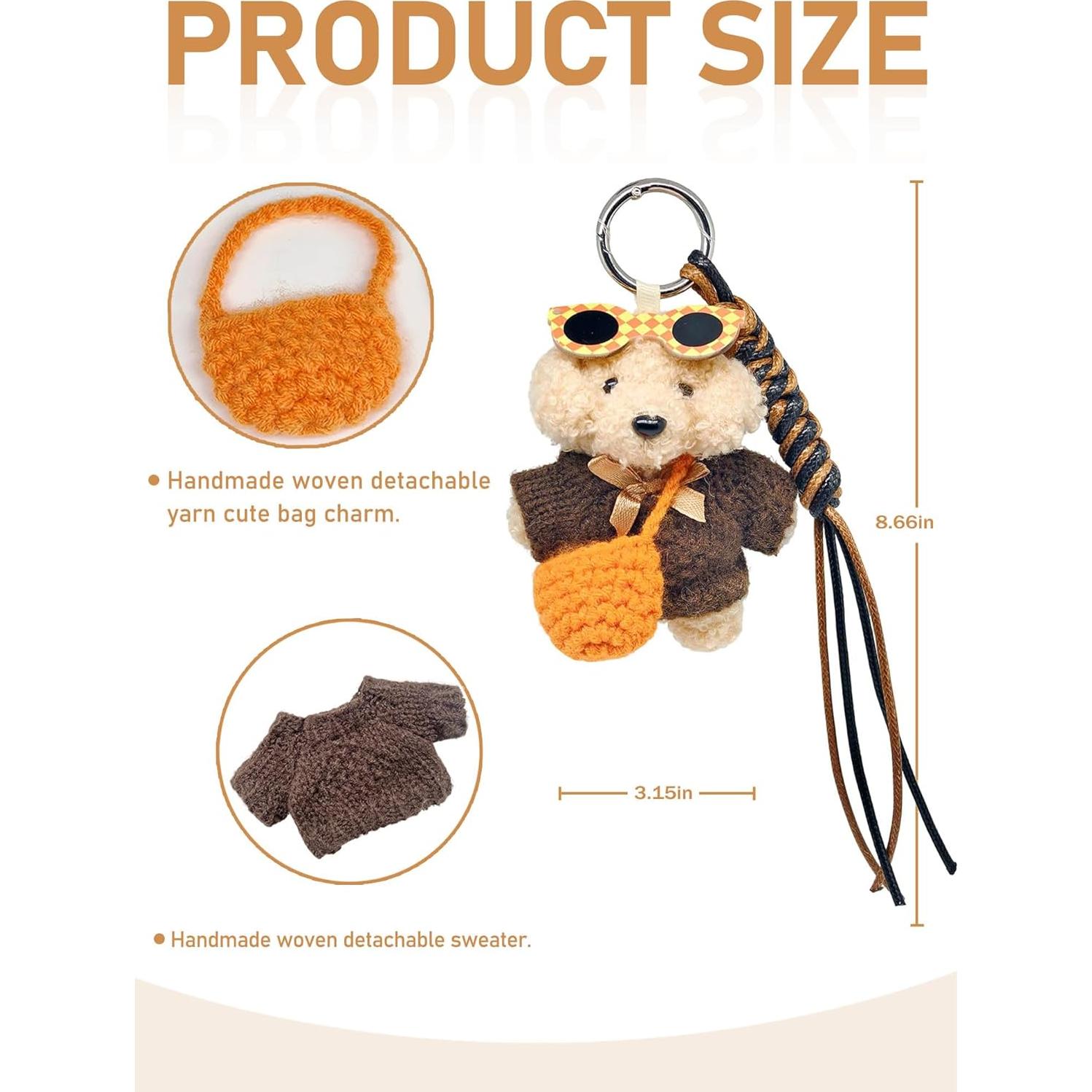 Llavero encanto de bolsa Kawaii Joedy para mujeres - Oso