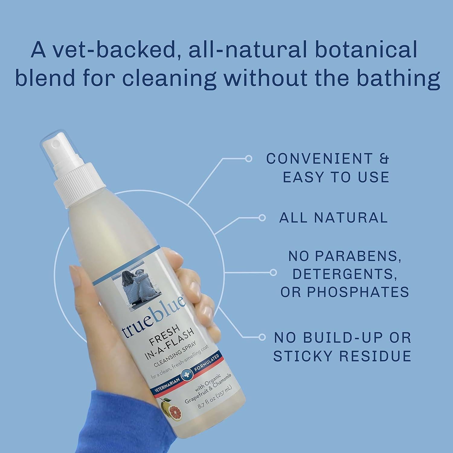 Spray Limpiador para Perros TrueBlue Pomelo y Manzanilla 256 ml