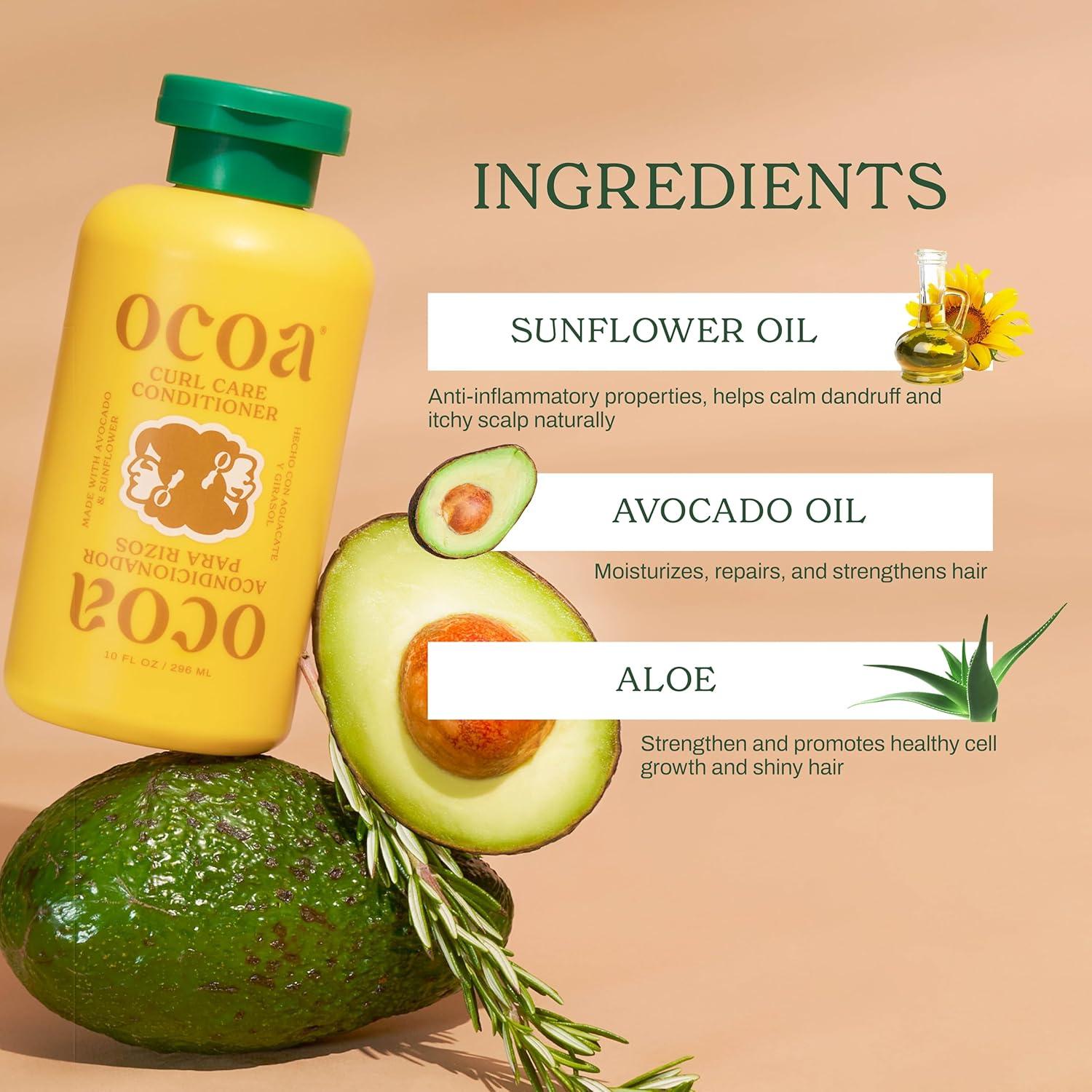 Dúo Champú y Acondicionador OCOA Curl Care 283.5g Sin Sulfatos