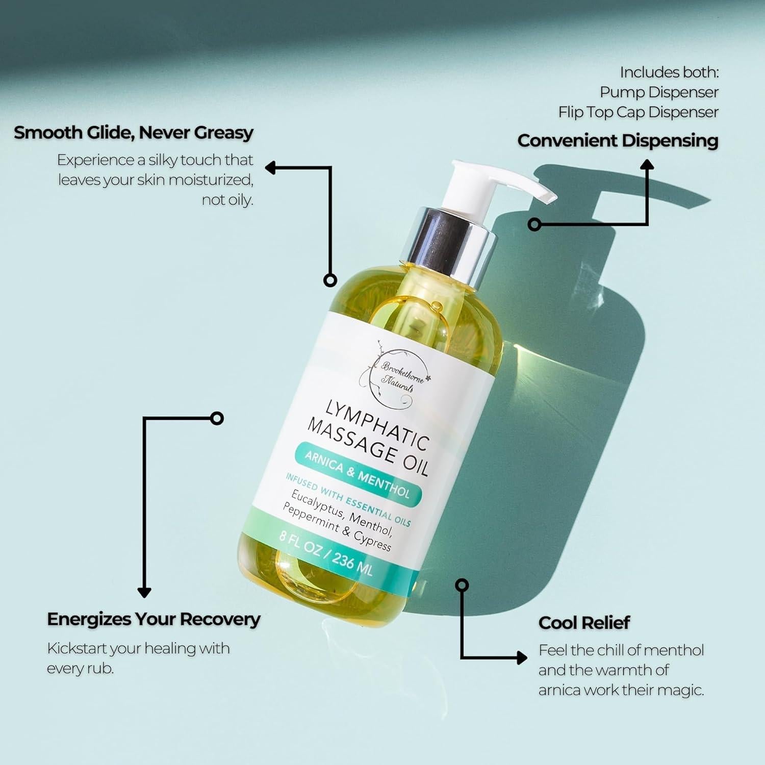 Aceite de Masaje Drenaje Linfático Brookethorne 226g Eucalipto