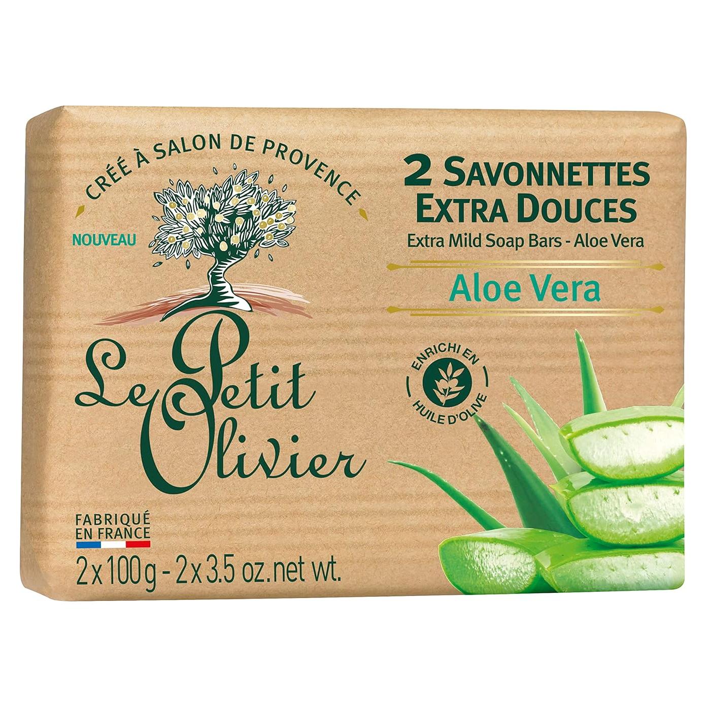 Jabón Extra Suave Le Petit Olivier Aloe Vera 100g - 2 Piezas