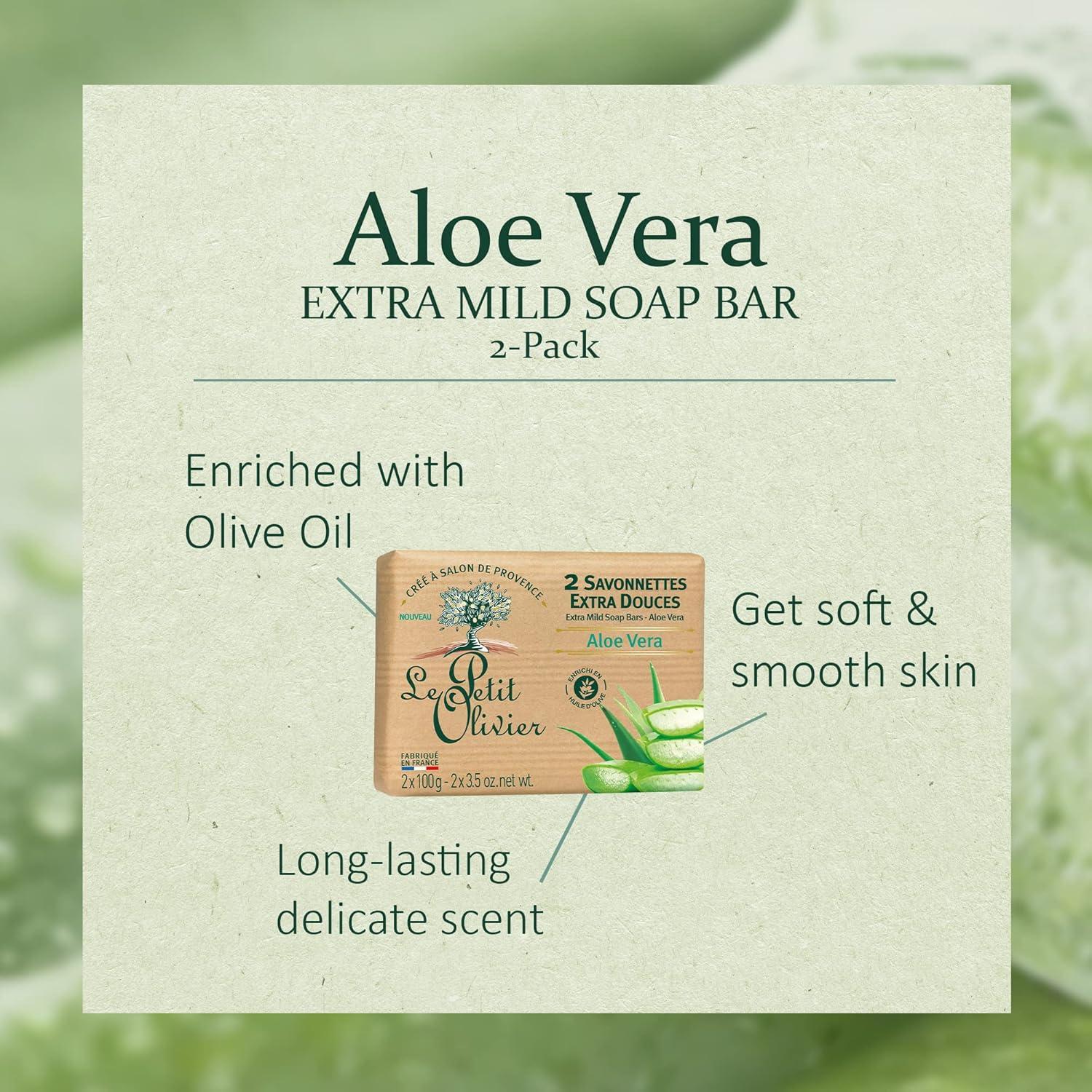 Jabón Extra Suave Le Petit Olivier Aloe Vera 100g - 2 Piezas