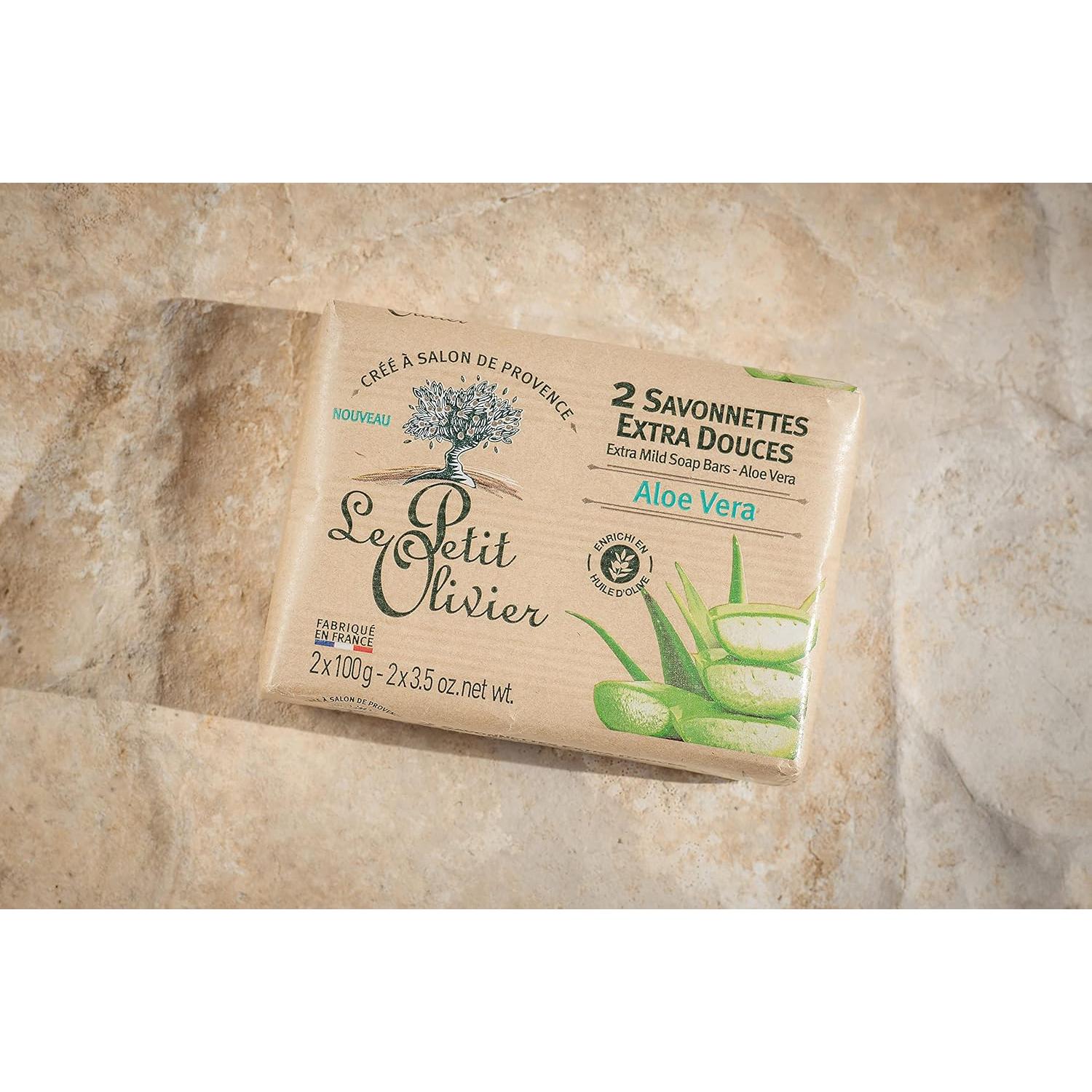 Jabón Extra Suave Le Petit Olivier Aloe Vera 100g - 2 Piezas