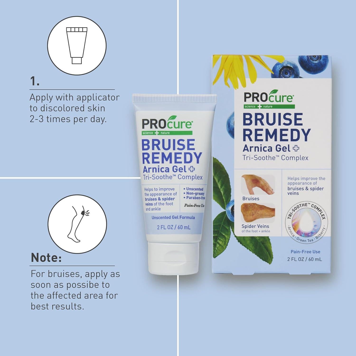 Gel PROcure Remedy con Arnica 59 ml - Alivio para Moretones