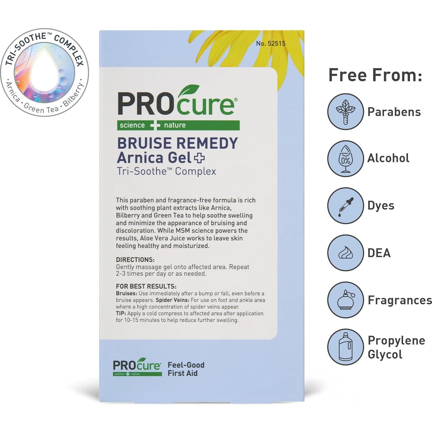 Gel PROcure Remedy con Arnica 59 ml - Alivio para Moretones
